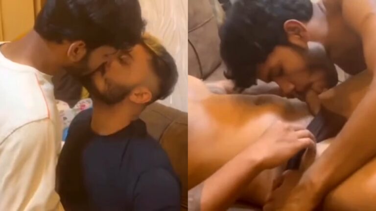 Blonde stylish man enjoy blowjob sex video