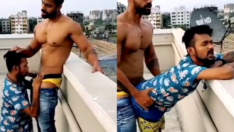 Hindi friends fucking in the terrace