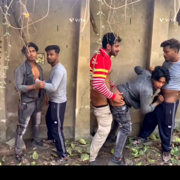 Three gay friends from Bihar reunite in a secret spot for an intense session of oral sex and blowjobs.