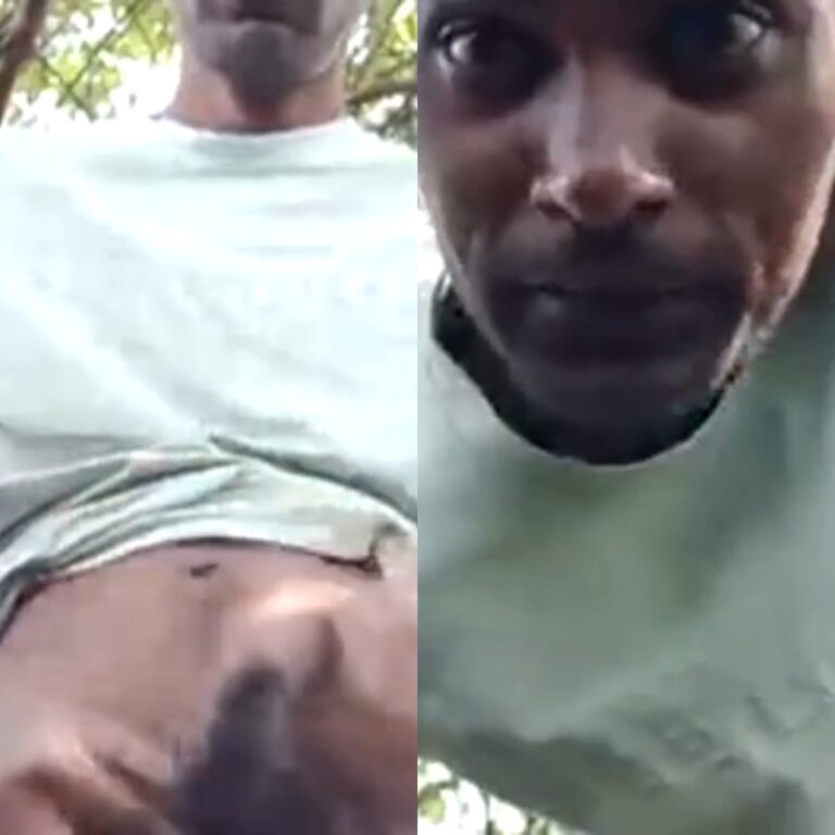 Local village man enjoys a private outdoor masturbation session under a tree.