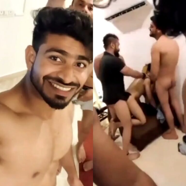 Three Punjabi friends enjoy the tour and book the hotel bedroom for perfect threesome sex, where two friends fuck one man, where a twinking boy sucks two dicks and gets ready for anal sex where he exposes his wet ass in a doggy, then two of them smash his ass and make into reddish ass. Finally, he gets all the cum into his asshole.