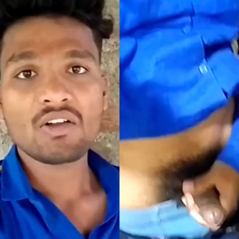 Handjob with blue shirt