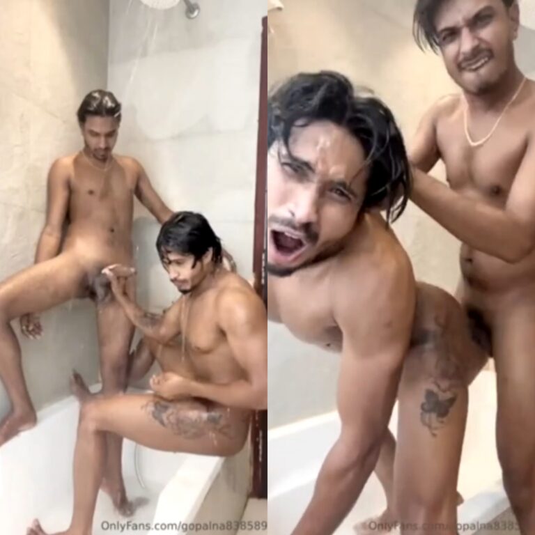 Long hair twink bathroom sex
