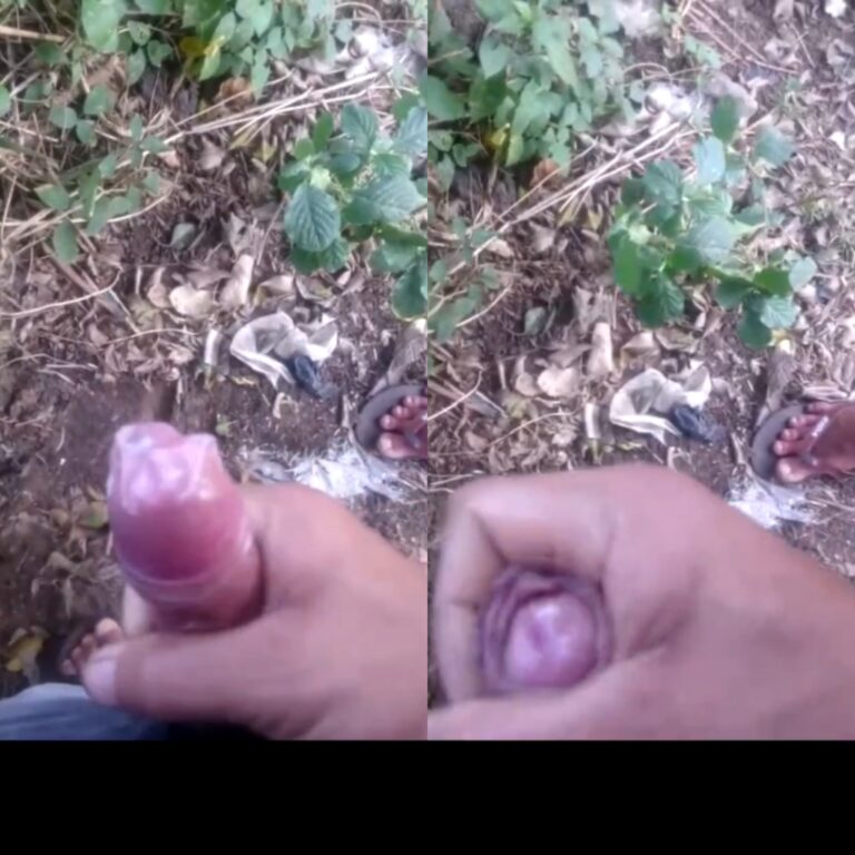Outdoor condom cock man ass fuck