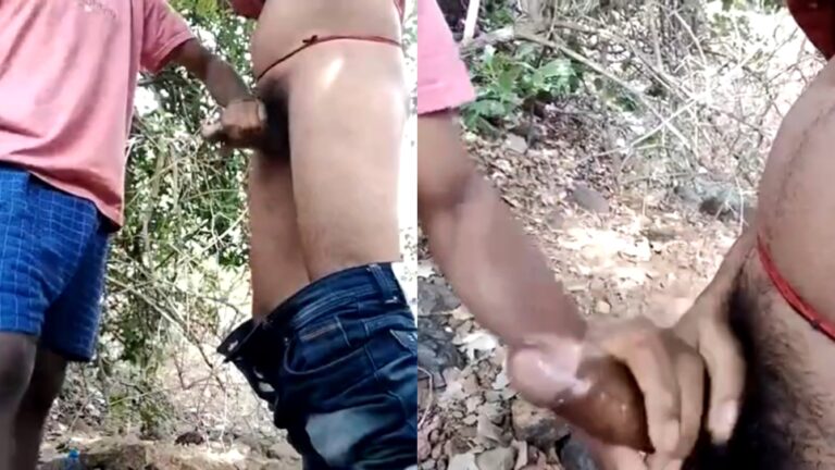 Outdoor handjob video