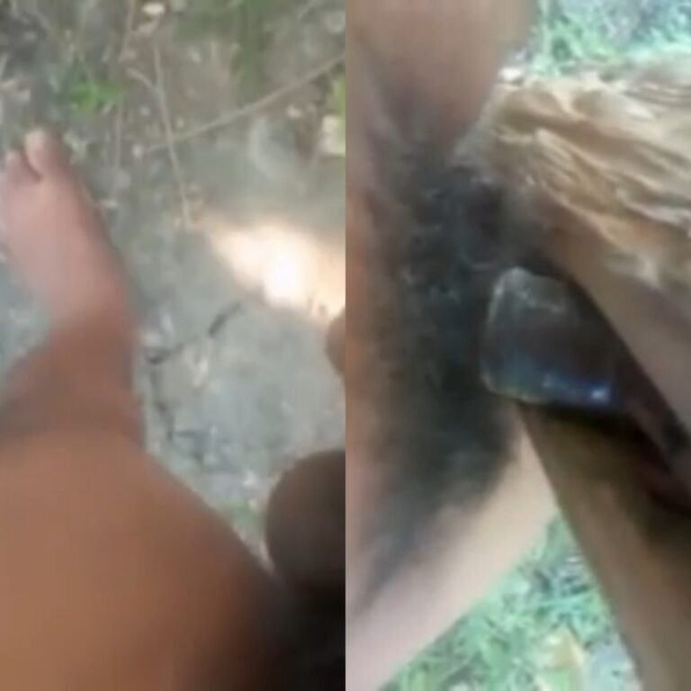 Outdoor condom cock dick play
