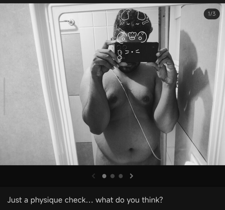 Sexy Gay guy taking nude selfie picture